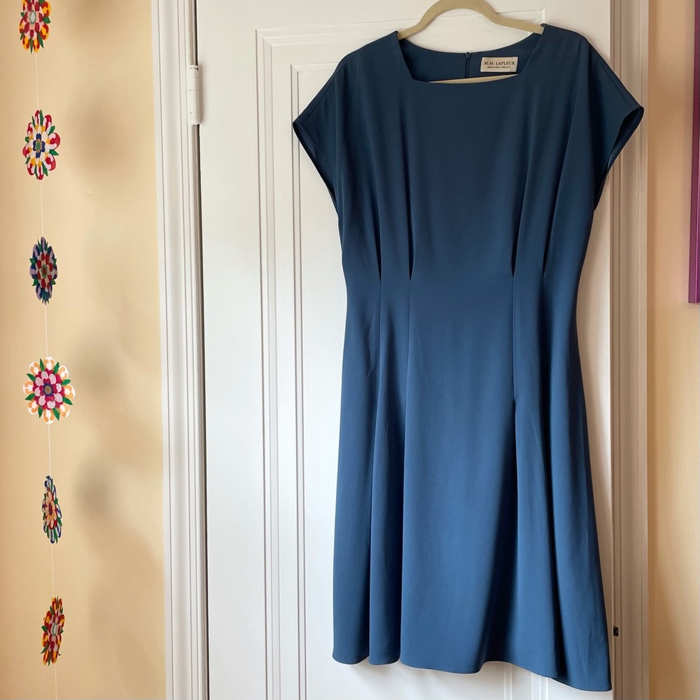 M. M. Lafleur blue dress